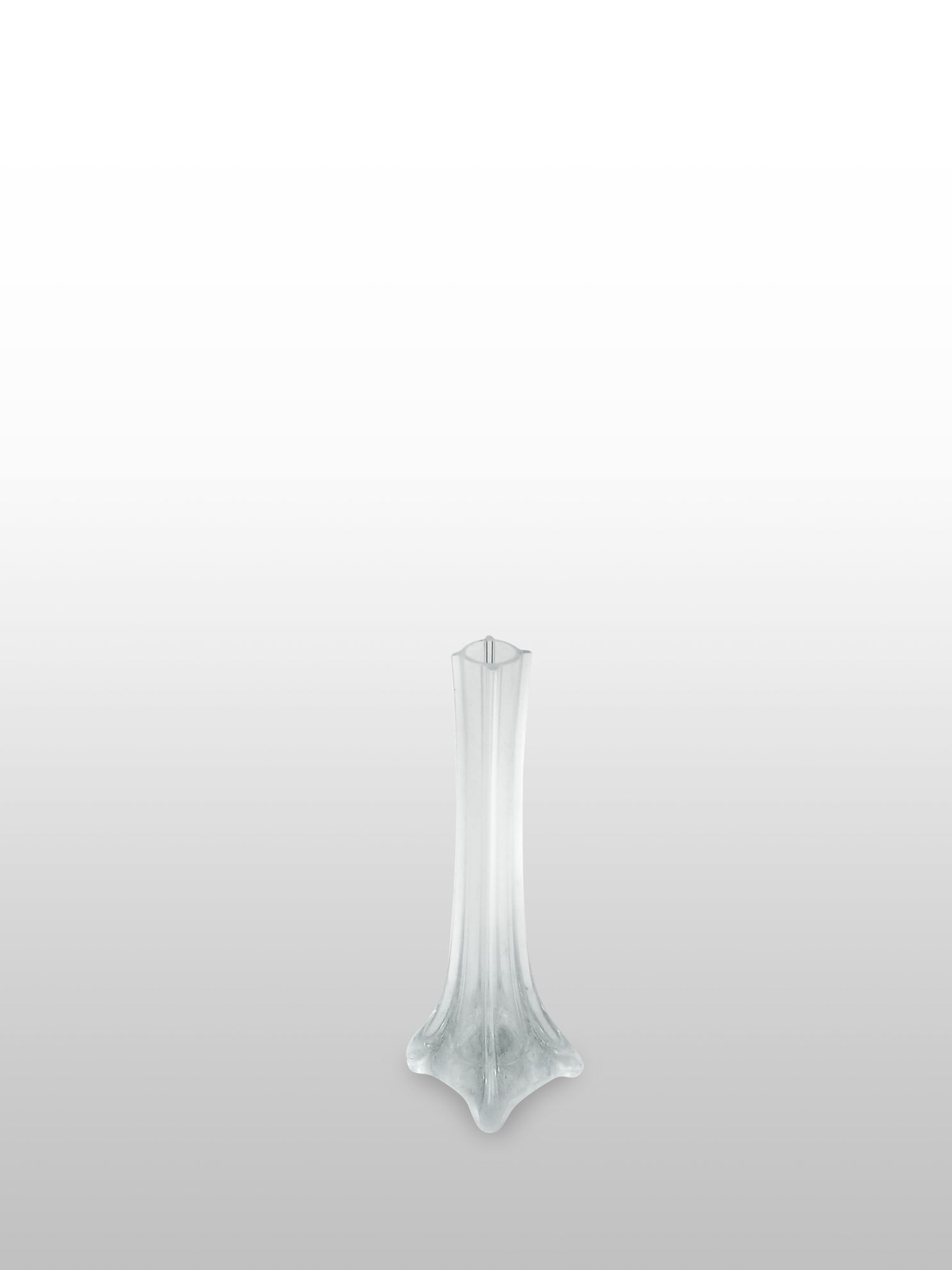 Clear Eiffel Tower Glass Flower Vase 8"